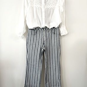 Anthropologie trousers. Denim/twill stripe. 27P. Fits like 26.